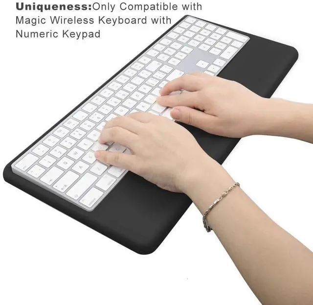 Alt view image 2 of 6 - VAYDEER Magic Keyboard Wrist Rest Ergonomic Keyboard Stand Compatible with Magic Keyboard 2 with Numeric Keypad (Black Silicone)
