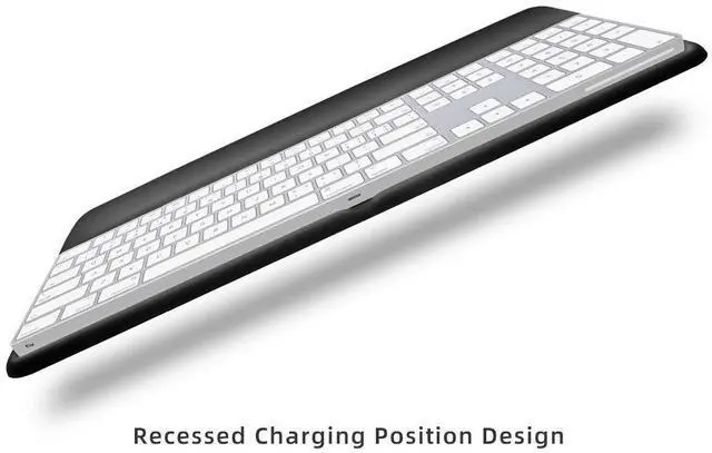 Alt view image 5 of 6 - VAYDEER Magic Keyboard Wrist Rest Ergonomic Keyboard Stand Compatible with Magic Keyboard 2 with Numeric Keypad (Black Silicone)