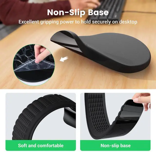 Alt view image 5 of 7 - MEKASS Ergonomic Mouse Pad and Keyboard Wrist Rest Set, Super Soft Memory Foam Desk Wrist Support for Computer Keyboard, Non-Slip Arm Palm Rests Cushion for Typing Gaming Office Laptop Mac (Black)