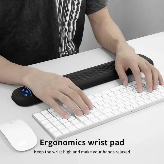 Alt view image 6 of 7 - Vaydeer Keyboard Wrist Rest, Large Full Keyboard Support Pad, Memory Foam Hand Rest Cushion for Desk, Ergonomic Computer Laptop Mac Typing Padded, Office Gaming Palm Arm Carpal Tunnel Pain Relief
