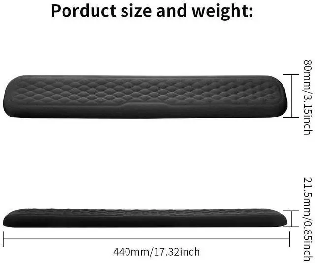 Alt view image 7 of 7 - Vaydeer Keyboard Wrist Rest, Large Full Keyboard Support Pad, Memory Foam Hand Rest Cushion for Desk, Ergonomic Computer Laptop Mac Typing Padded, Office Gaming Palm Arm Carpal Tunnel Pain Relief