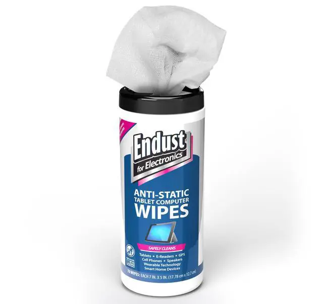 Alt view image 2 of 6 - Endust For Electronics; Anti-Static Screen & Surface Cleaning Wipes; For Tablet, E-Reader, Monitor, Laptop, Phone, TV, and More; Pre-Moistened, Alcohol & Ammonia Free, 140 Wipes (Pack of 2)