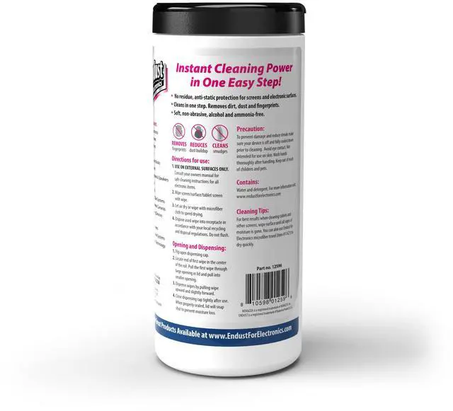 Alt view image 3 of 6 - Endust For Electronics; Anti-Static Screen & Surface Cleaning Wipes; For Tablet, E-Reader, Monitor, Laptop, Phone, TV, and More; Pre-Moistened, Alcohol & Ammonia Free, 140 Wipes (Pack of 2)