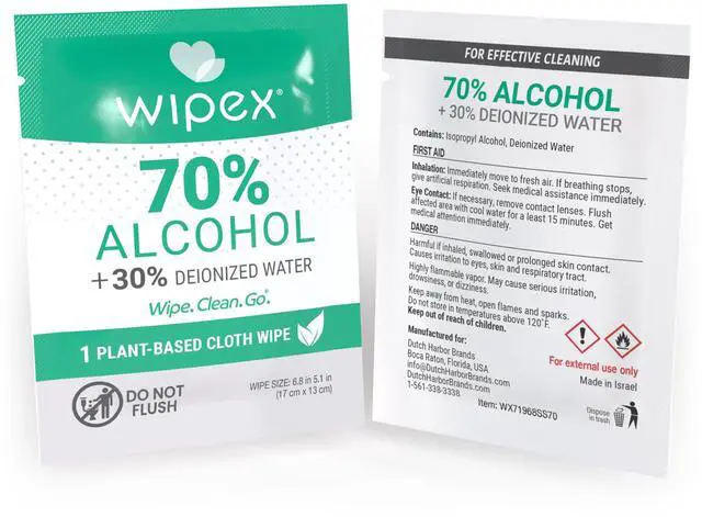 Alt view image 7 of 7 - Wipex 70% Isopropyl Alcohol Wipes - Individually Wrapped Sachets, Electronic & Tech Wipes in Dispensing Box, 100 Count (Pack of 1)