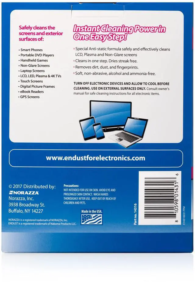 Alt view image 2 of 5 - Endust for Electronics; Individually Wrapped, Portable, Anti-Static, Screen & Electronics Cleaning Wipes; 150 Count (14316)