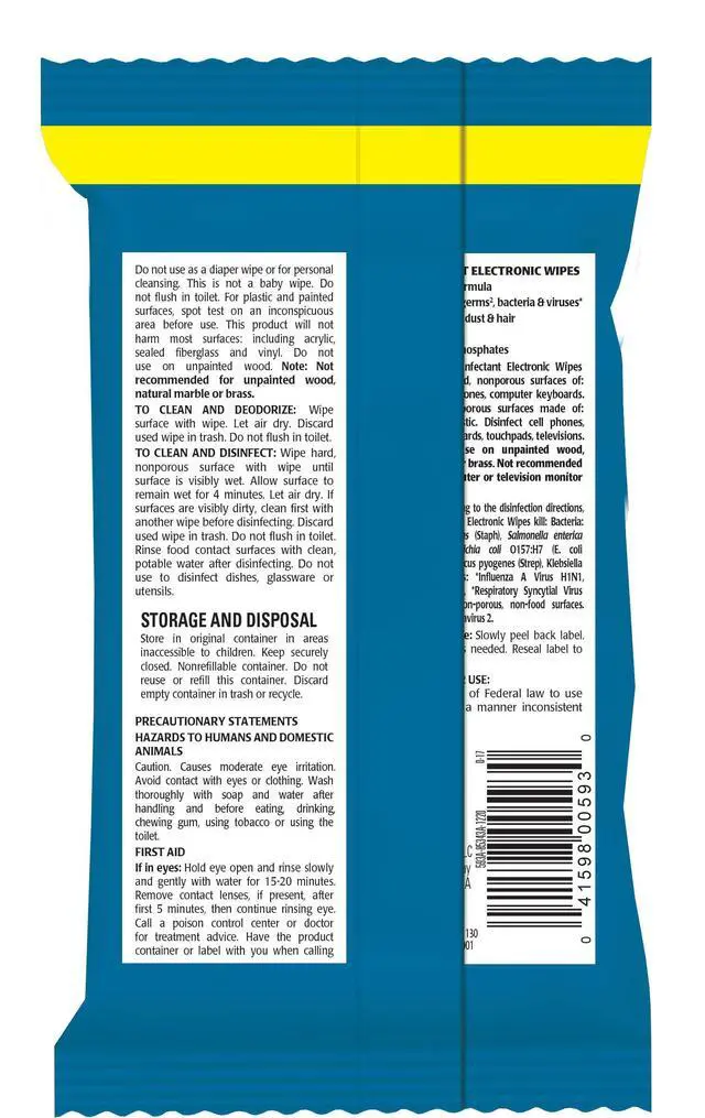 Alt view image 2 of 7 - Weiman Disinfecting Electronic Wipes - Safely Clean Your Screen, Laptop, Computer, TV, Equipment-Electronic Cleaner Wipes