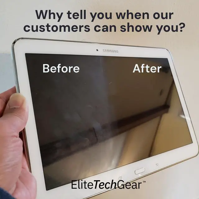 Alt view image 7 of 7 - Elite Screens Microfiber Cleaning Cloth - 12" x 12", 4-Pack, Blue - Oversized Screen Cleaning Cloth - Streak-Free Glasses Wipes - Scratch-Resistant Lens Wipes for Eyeglasses