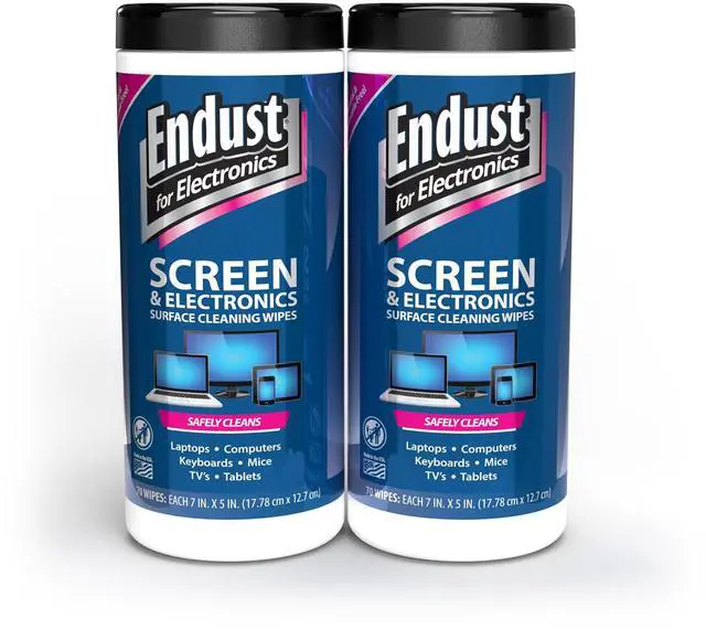 Main image of Endust For Electronics; Cleaning Wipes for Screens & Electronics Surfaces; Pre-Moistened, Alcohol & Ammonia Free, 140 Count (Pack of 2)