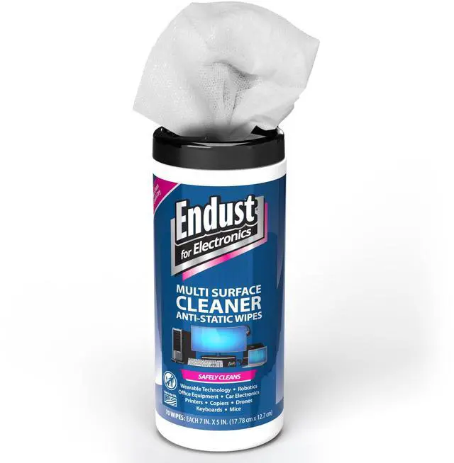 Alt view image 2 of 5 - Endust Antistatic Premoistened Wipes for Electronics, Cloth, 6 x 6, Unscented, 70/Tub