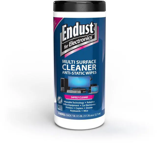 Main image of Endust Antistatic Premoistened Wipes for Electronics, Cloth, 6 x 6, Unscented, 70/Tub