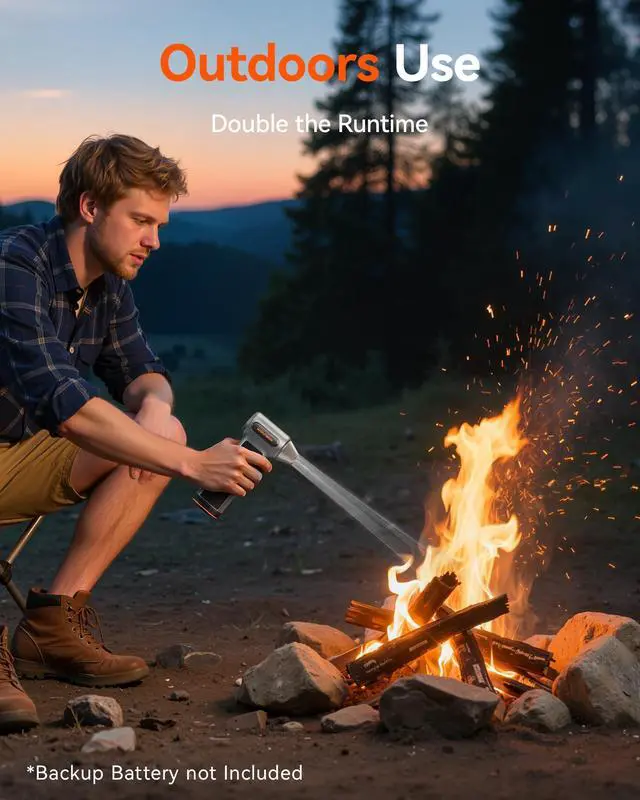 Alt view image 6 of 7 - WOLFBOX MF200 Compressed Air Duster with Removable Battery & 4 Nozzles, Cordless 3-Speed Adjustable Mini Blower for Computer Keyboard, Car Cleaning, Home, and Outdoor Use