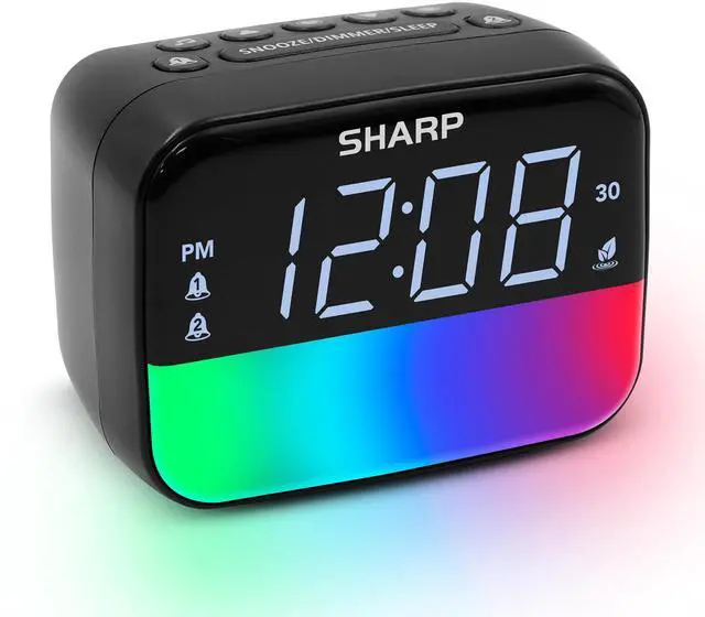 Main image of Sharp Multi-Color Bluetooth Alarm Clock with Sleep Sounds, RGB Night Light, Dual Alarms, LED Display with Dimmer, Snooze & Sleep Timer, Bedside Clock with Speaker