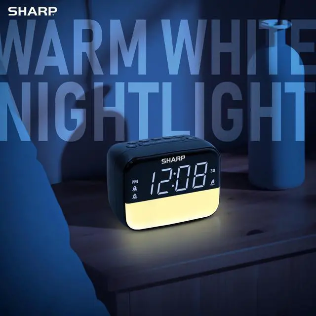Alt view image 7 of 7 - Sharp Multi-Color Bluetooth Alarm Clock with Sleep Sounds, RGB Night Light, Dual Alarms, LED Display with Dimmer, Snooze & Sleep Timer, Bedside Clock with Speaker