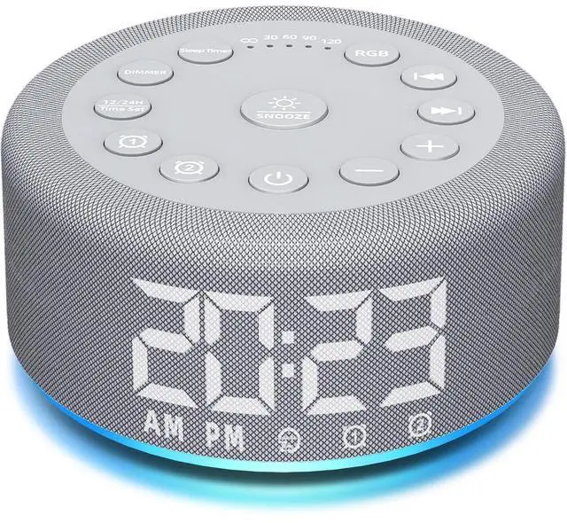 Main image of Plug-in Sound White Noise Machine Backup Battery Alarm Clock Brown Noise Machine with Night Light Dual Alarms 30 Sleeping Sounds for Baby Kids Adults 36-Level Vol 5 Timers 15 Wake Up Sounds & Memory