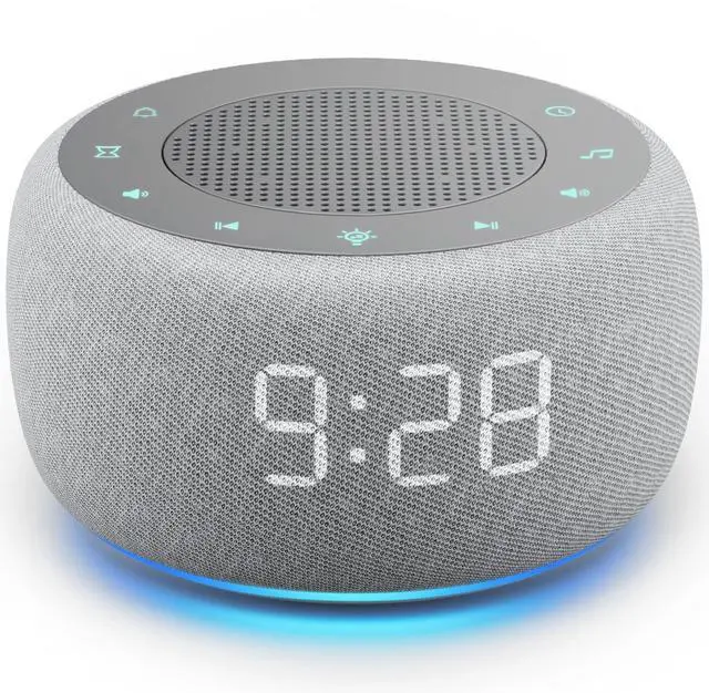 Main image of Buffbee Alarm Clock with Sound Machine for Bedrooms 2-in-1 White Noise Machine for Sleep, Gentle Wake-Up with Soft Alarm Sounds, Ambient Night Light, Plug-in, Sleep Better, Wake Gently