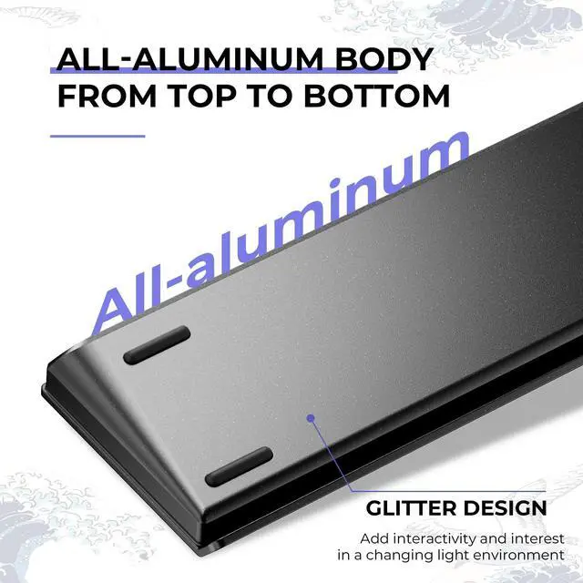 Alt view image 5 of 7 - HITIME x XVX 60% Percent Keyboard with Strap, H61 Wired Aluminum Gaming Keyboard, Hot Swappable, Kanagawa Anime PBT Keycaps, RGB Backlit, Cherry Profile, Sound Absorbing Pads, Creamy Linear Switch