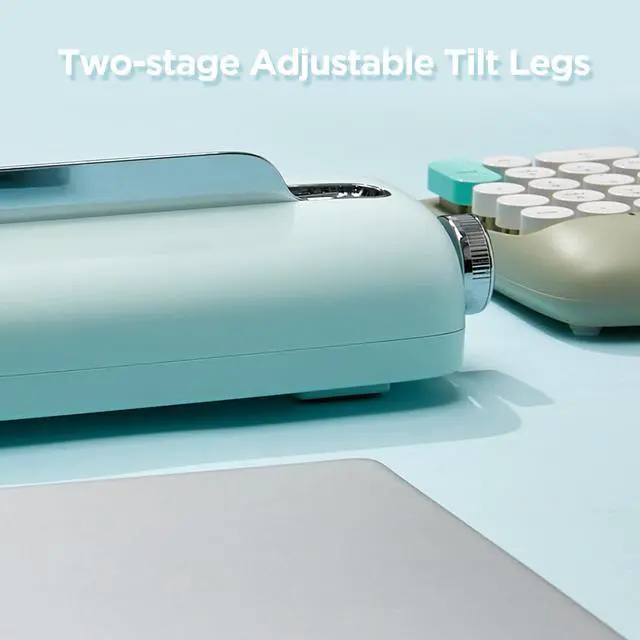 Alt view image 6 of 7 - YUNZII ACTTO B303 Wireless Typewriter Keyboard, Bluetooth Connection, Cute Retro Aesthetic Design with Integrated Stand for Tablet, Phone, PC and Win/Mac/Android (B303, Sweet Mint)