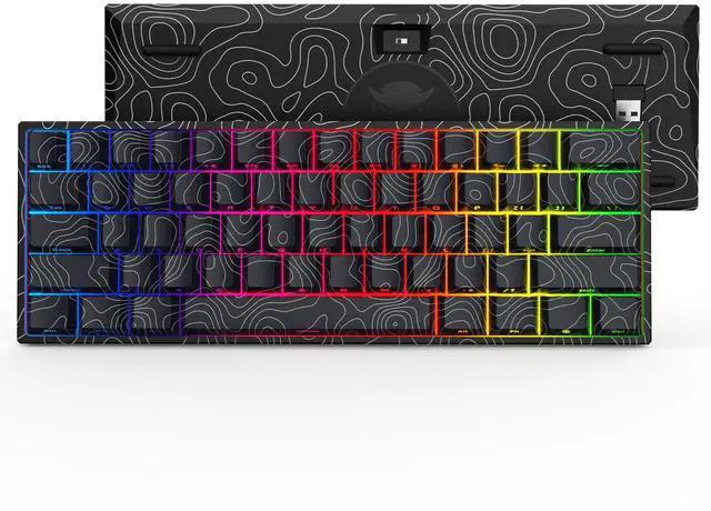 Main image of HITIME 60% Percent Keyboard, Topographic Theme Keyboard, XVX M61 Pro Bluetooth/2.4GHz/USB-C Wireless Mechanical Gaming Key Board, Hot Swappable Creamy Pre-lubed Switch, RGB
