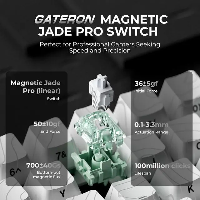 Alt view image 3 of 7 - x XVX HE68 Pro Rapid Trigger Keyboard 60% Percent,Hall Effect Keyboard with Gateron Magnetic Jade Pro Switch,CNC Aluminum Frame Topographic Custom Mechanical Key Board for PC/Laptop/Xbox/PS4/PS5,White