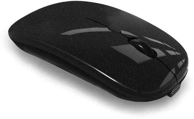 Main image of WREANU Wireless Bluetooth Mouse Rechargeable Laptop Mice Silent Slim Use(Bluetooth5.2 and Portable 2.4GHz USB Receiver)Dual Mode Computer Mouse for Laptop/iPad/Tablet/Apple/Computer/Mac(Bright Black)