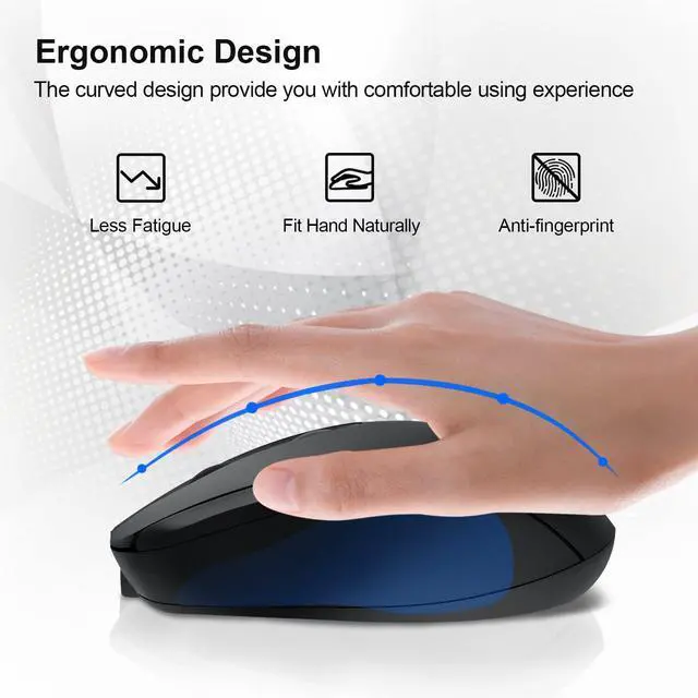 Alt view image 3 of 7 - Rechargeable Wireless Bluetooth Mouse, Silent, Portable Slim Computer Mouse (Blue) for Laptop/iPad/MacBook Pro/Air, PC/Surface Pro/Lenovo/Samsung Table