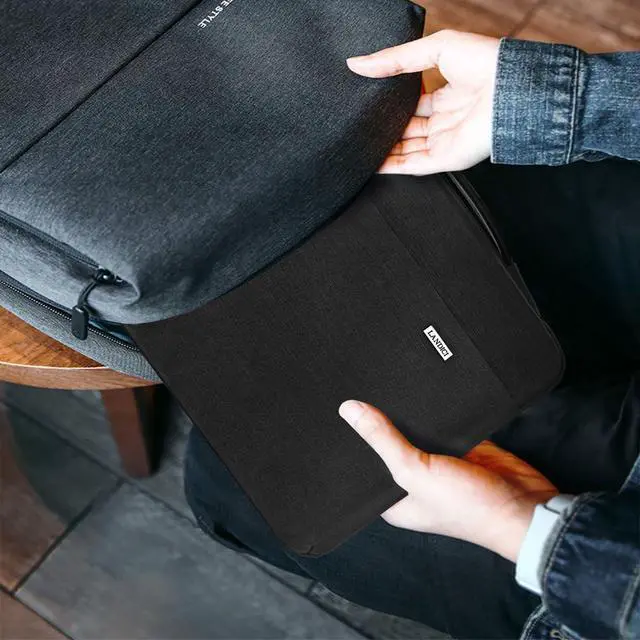 Alt view image 6 of 7 - LANDICI 360°Laptop Sleeve Case 15.6 16 Inch Compatible with MacBook Pro 16 M1/M2/M3/M4 2019-2025, 15.6-16 Hp Dell Lenovo Acer Asus, Waterproof Computer Bag Cover with Handle, Black