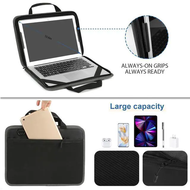 Alt view image 2 of 6 - CDBXPRG Laptop Case Sleeve 15.6 inch,15-16 inch Shockproof Computer Cover for HP,Laptop Bag for ASUS Acer Aspire 15,HP Pavilion/Envy 15,Dell Inspiron/Latitude 15,Lenovo IdeaPad 15,ASUS ZenBook(Black)
