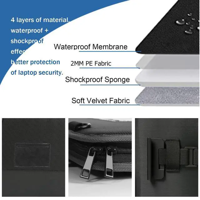 Alt view image 5 of 6 - CDBXPRG Laptop Case Sleeve 15.6 inch,15-16 inch Shockproof Computer Cover for HP,Laptop Bag for ASUS Acer Aspire 15,HP Pavilion/Envy 15,Dell Inspiron/Latitude 15,Lenovo IdeaPad 15,ASUS ZenBook(Black)