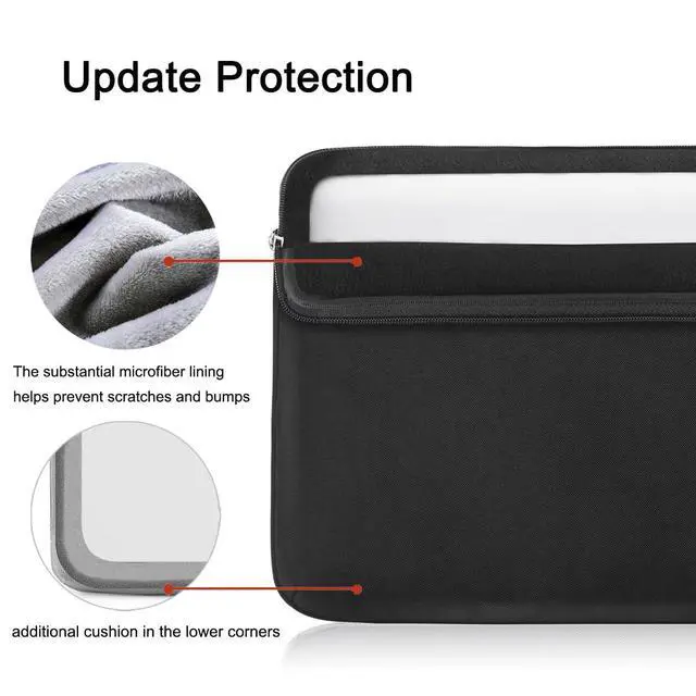 Alt view image 3 of 7 - Voova Laptop Sleeve Case 15.6 16 Inch with Handle, 360° Protective Waterproof Slim Computer Bag Cover Compatible with MacBook Pro M2/M3/M4 16, HP Acer Lenovo Yoga ThinkPad Asus Laptop, Black