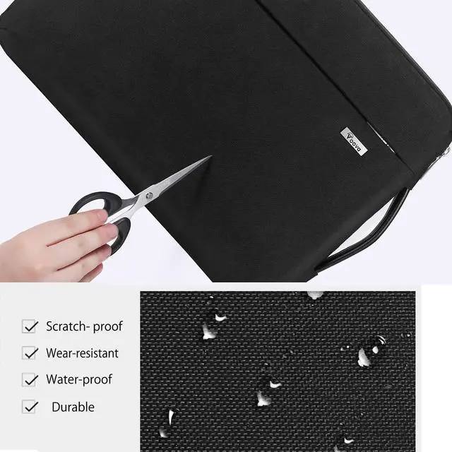 Alt view image 4 of 7 - Voova Laptop Sleeve Case 15.6 16 Inch with Handle, 360° Protective Waterproof Slim Computer Bag Cover Compatible with MacBook Pro M2/M3/M4 16, HP Acer Lenovo Yoga ThinkPad Asus Laptop, Black