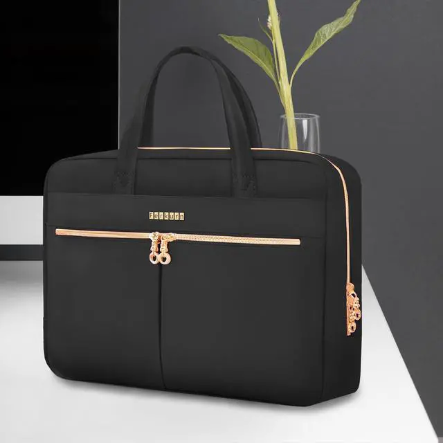 Alt view image 3 of 7 - Ferkurn Laptop Bag Case 15.6 16 Inch Laptop Sleeve for Women Men Compatible with Dell Inspiron XPS/HP Envy Pavilion/Lenovo ThinkPad/Vivobook/Acer, Strap Carrying Briefcase Computer Bag Case, Black