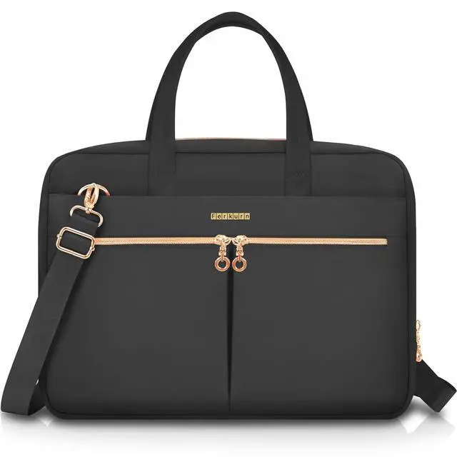 Alt view image 6 of 7 - Ferkurn Laptop Bag Case 15.6 16 Inch Laptop Sleeve for Women Men Compatible with Dell Inspiron XPS/HP Envy Pavilion/Lenovo ThinkPad/Vivobook/Acer, Strap Carrying Briefcase Computer Bag Case, Black