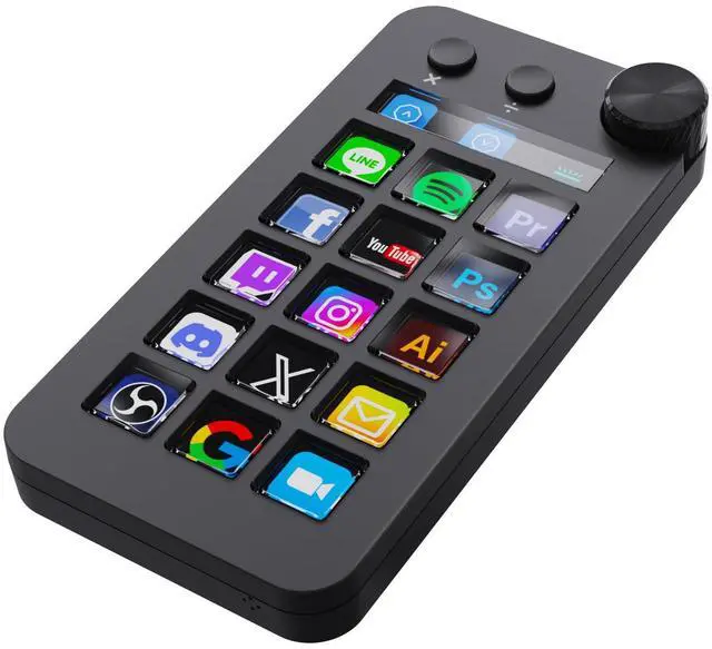 Main image of ActionRing Stream Controller Deck,Macro Keypad,Gaming Macro Keyboard,Three Modes(Shortcut Keys,Calculator,Numeric Keypad),for OBS,Photoshop,Adobe Premiere Pro and Office Setup(N1 Black)