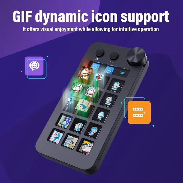 Alt view image 4 of 7 - ActionRing Stream Controller Deck,Macro Keypad,Gaming Macro Keyboard,Three Modes(Shortcut Keys,Calculator,Numeric Keypad),for OBS,Photoshop,Adobe Premiere Pro and Office Setup(N1 Black)