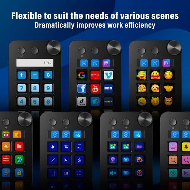 Alt view image 7 of 7 - ActionRing Stream Controller Deck,Macro Keypad,Gaming Macro Keyboard,Three Modes(Shortcut Keys,Calculator,Numeric Keypad),for OBS,Photoshop,Adobe Premiere Pro and Office Setup(N1 Black)