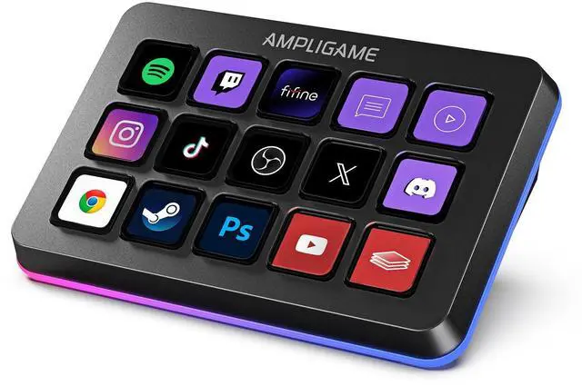 Main image of FIFINE AmpliGame Stream Controller with 15 Macro Keys, Streaming Keyboard with Trigger Actions in OBS/Twitch/YouTube/Streamlabs, Shortcut Buttons Keypad Works with Mac and PC-D6