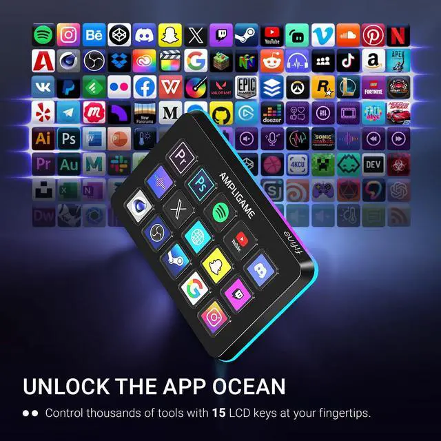 Alt view image 3 of 7 - FIFINE AmpliGame Stream Controller with 15 Macro Keys, Streaming Keyboard with Trigger Actions in OBS/Twitch/YouTube/Streamlabs, Shortcut Buttons Keypad Works with Mac and PC-D6