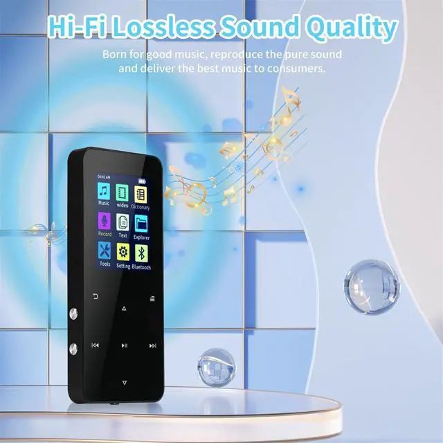 Alt view image 3 of 7 - 144GB MP3 Player with Bluetooth 5.2 Portable Multi-Function Music Player with HD Speaker,FM Radio, Voice Recorder, E-Book Slim Design Metal Shell (Earphones Included)