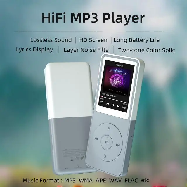 Alt view image 3 of 6 - CONODO MP3 Player with Bluetooth,Portable Music Player,Bluetooth MP3 Music Player with FM Radio,Recorder,E-Book,HiFi Sound,Two-Tone,SD Card Slot White 64GB