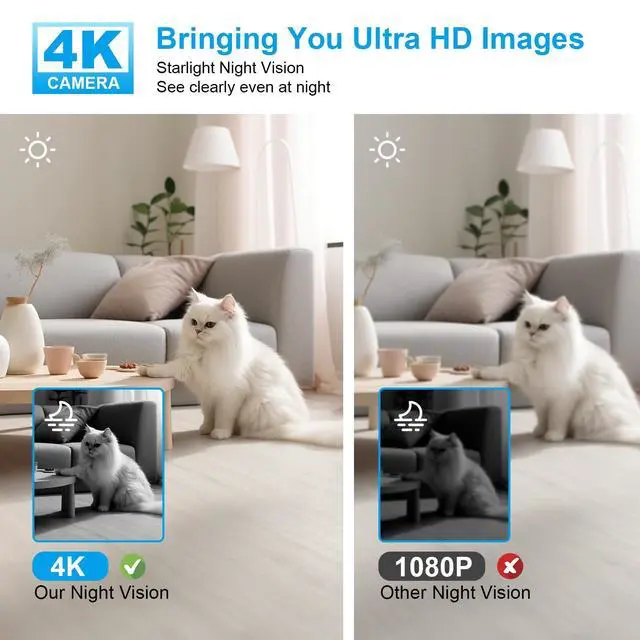 Alt view image 3 of 6 - ZTTAOLII 5G WiFi Hidden Spy Camera - 4K Mini Camera HD Indoor Security Cam, AI Motion Detection, Long Battery Life, Night Vision, Wireless Mini Cameras for Home/Baby/Pet (Camera)