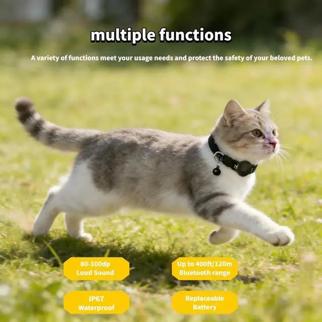 Alt view image 5 of 7 - Smart Cat GPS Collar - Waterproof Pet Tracker for Android, Google Find My Compatible, No Monthly Fee. Advanced Safety Solution for Small & Large Cats.(Android Only)
