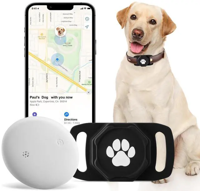 Main image of Smart Pet Tracker for Collar - Dog Trackers Pet Location Tracker with Holder, No Monthly Fee, Anti-Lost Tracking Device for Pets,Bag Straps, Compatible with Google Android Only(Not for iOS),Black