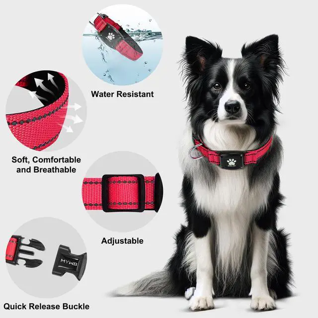 Alt view image 7 of 7 - Myiwb GPS Dog Collar Tracker 2-in-1,Reflective Waterproof Pet Collar,iOS-Only,No Monthly Fees,Unlimited Range,Ideal for Dog Tracking pet Tracker,for Small Dogs(S (12.6"-16.5" Width:0.78"), Red)