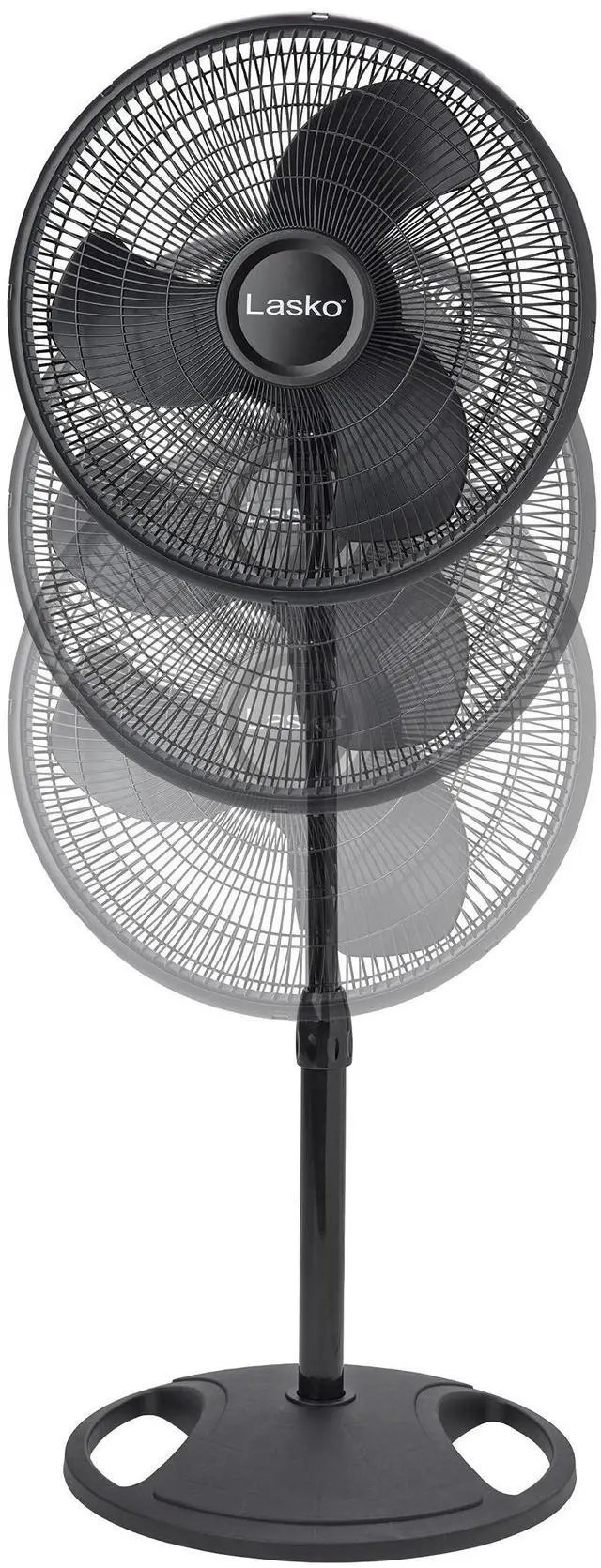 Alt view image 4 of 6 - 2521 16 Inch 3-Speed Quiet Adjustable Tilting Wide-Area Oscillating Standing Pedestal Fan for Bedroom, Kitchen, Home, and Office, Black