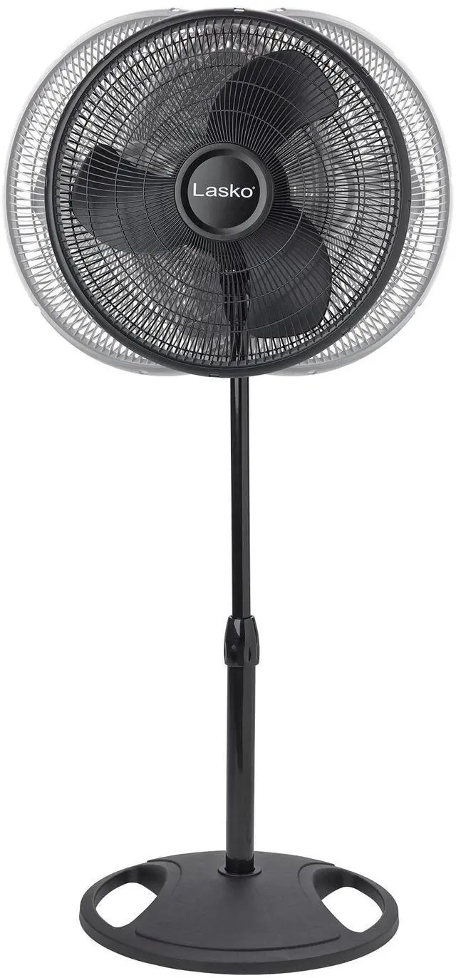Alt view image 6 of 6 - 2521 16 Inch 3-Speed Quiet Adjustable Tilting Wide-Area Oscillating Standing Pedestal Fan for Bedroom, Kitchen, Home, and Office, Black