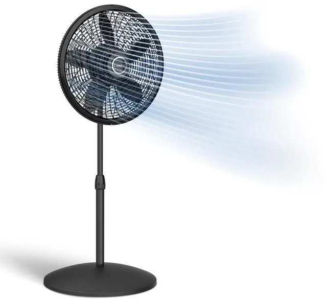 Main image of Lasko Pedestal Fan, Oscillating Fan for Bedroom with Adjustable Height and 3 Cooling Speeds, Portable, 18", Black, 1827