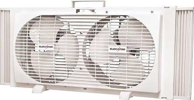 Main image of EUROSTAR Twin Window Fan, White, 33 Inch