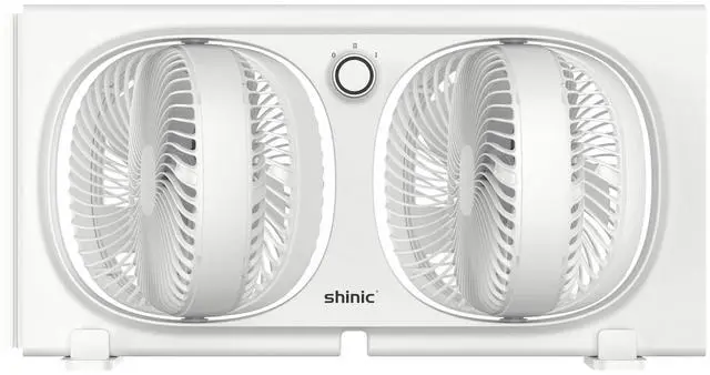 Main image of shinic 9" Twin Window Fan with 180°+90° Rotatable Fans, 2-Speeds, Vertical Window Fan with Rigid & Accordion Expanders, Width Adjustable (21.65" to 33.27"), Ideal for Home, Kitchen, Bedroom, Office