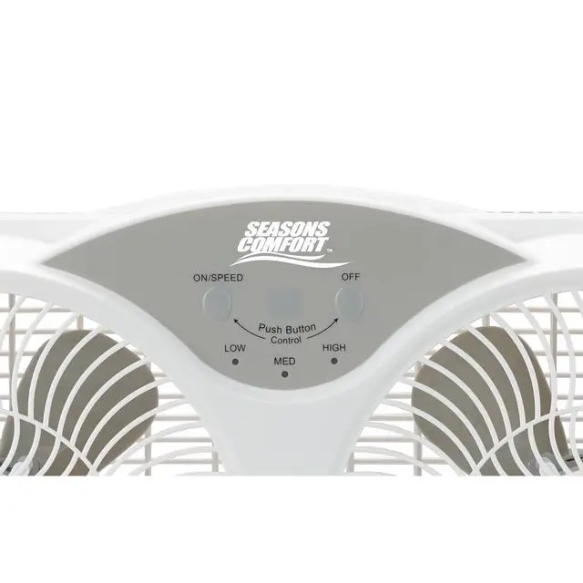 Alt view image 5 of 7 - Seasons Comfort 9" Twin Window Fan, 3-Speed, Quiet Design, Portable, Remote Control, ETL Listed, Adjustable Extensions - Ideal for Home, Kitchen, Bedroom & Office
