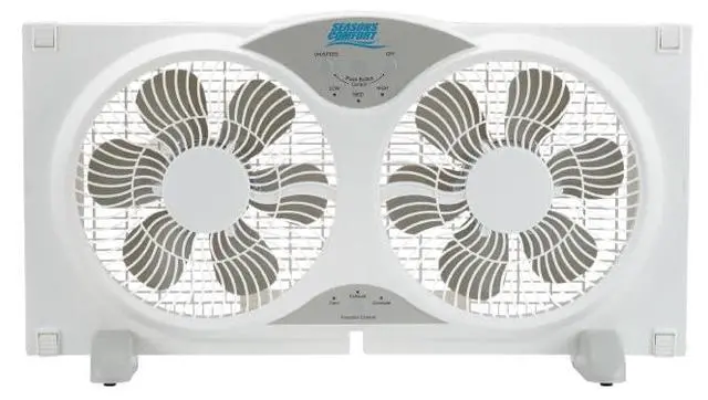 Alt view image 7 of 7 - Seasons Comfort 9" Twin Window Fan, 3-Speed, Quiet Design, Portable, Remote Control, ETL Listed, Adjustable Extensions - Ideal for Home, Kitchen, Bedroom & Office